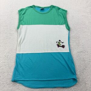 VTG 90s U GOT IT Men Graphic Tank Top Sleeveless Green White Blue Skater Print L